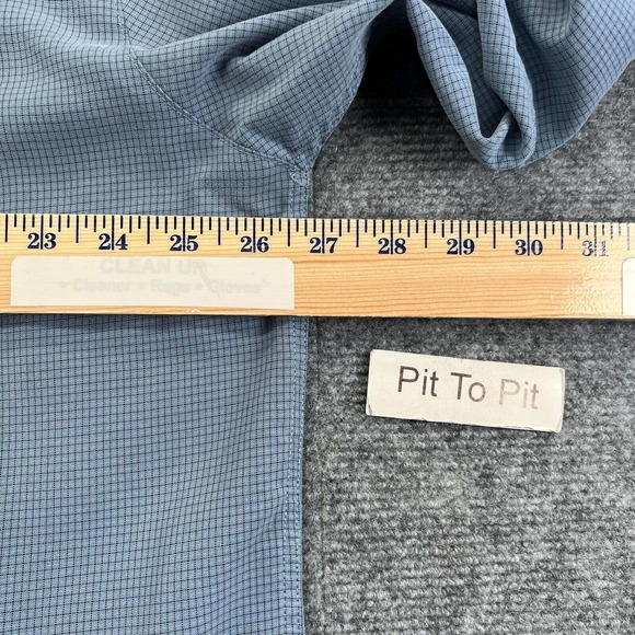 Tri-Mountain Airstream Shirt Mens XL Blue Check Long Sleeve Embroidered Logo - Picture 8 of 11